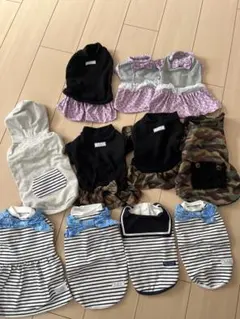 犬服セット 小型犬用　S〜Mサイズ　11点福袋　ハンドメイド　まとめ売り多頭飼い