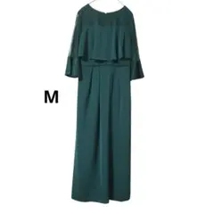 アサクラ　ロングワンピースドレス　レース　グリーン　緑　M