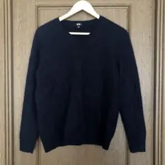 UNIQLO カシミヤ100% Vネックニット ネイビー XL