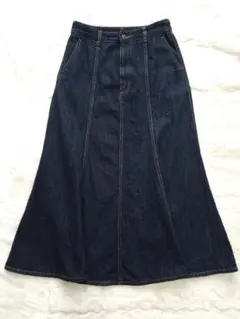 GU　デニムフレアスカート　М　マーメイド