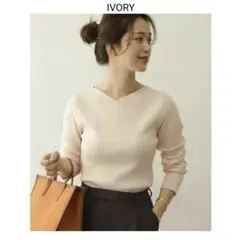 ワイドVネックリブニット アーバンリサーチ ドアーズ シルク 春 美品