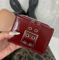 WEGO ハトメベルトフラップウォレット ワイン 三つ折り財布/新品￥2,198のサムネイル
