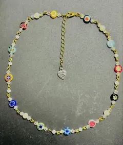 カラフルビーズハンドメイドネックレス