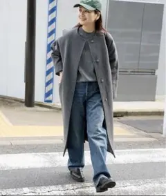 ジャーナルスタンダード　スーパー140ビーバーノーカラーコート