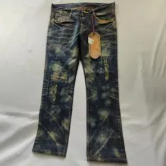 未使用　AVH CUSTOME　デニムパンツ　00s　Y2K　ダメージ加工　M