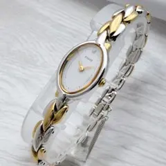 SEIKO セイコー 1Pダイヤ オーバル コンビカラー ブレスレットウォッチ