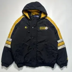 90s スターター NFL スティーラーズ 中綿ジャケット L 黒 ○7481