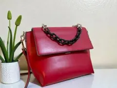 【美品】CHARLES&KEITH 黒チェーン ショルダーバッグ 2way