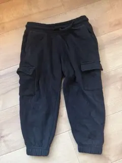 H&M キッズ 裏起毛カーゴパンツ ブラック 98cm