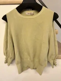 Apuweiser-riche 肩スリット7分袖ニット