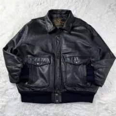 【極美品】90s A-2 black leather フライトジャケット XL