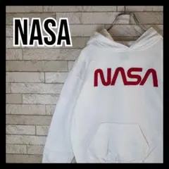 NASA パーカー フーディー プルオーバー オシャレ ストリート 赤ロゴ 古着のサムネイル