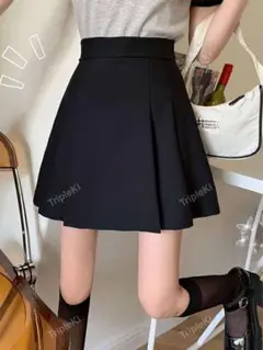ハイウェスト プリーツスカート ブラック Mサイズ