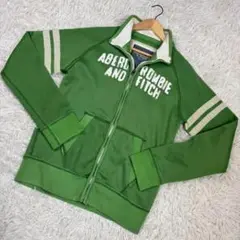 アバクロンビーアンドフィッチ トラックジャケット ジャージ ダメージ加工 緑系