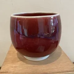 京都清水焼 和田暁峰作 辰砂手筒茶碗 抹茶碗 茶道 骨董品