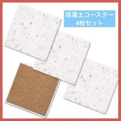 ⭐️❤️即購入⭕️珪藻土コースター 4枚セット！吸水 （水磨石 02 正方形）