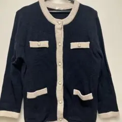 GLACIER ネイビー ニットカーディガン M