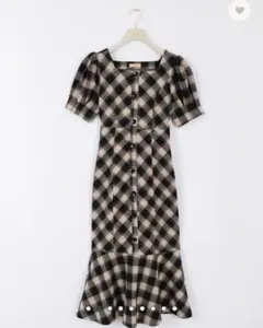 [An MILLE]ストレッチチェックマーメイドワンピース