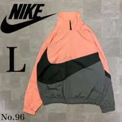 希少！ NIKE 刺繡ロゴ ビッグスウッシュ マルチカラー ナイロンジャケット