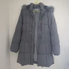 LDprime グレー ダッフルコート ファー付き 中綿入り