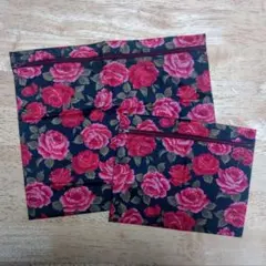 花柄フラットポーチ2点セット