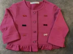 【美品】ファミリア　フリルカーディガン　80㎝