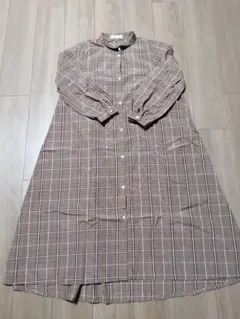 Samantha Mos2 blue チェック柄シャツワンピース