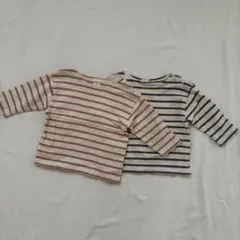 DAILY LINE ストライプ長袖Tシャツ 80 2枚セット