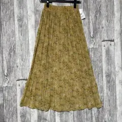 flower 花柄フレアスカート マスタード フリー