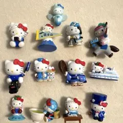 ご当地キティ　ブルー系ファスナーマスコット13個セット　金具なし