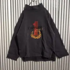 Y2K archive TRUSSARDI JEANS モックネック 墨黒 刺繍のサムネイル