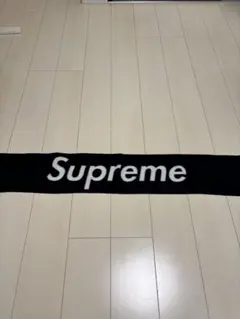 Supreme ロゴ マフラー ブラック