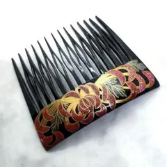 アンティーク　鼈甲　厚み　黒甲　金蒔絵　かんざし　簪 鼈甲 櫛 かんざし 簪 金蒔絵 アザミ 在銘 124 べっ甲 アンティーク