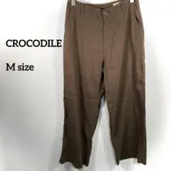 CROCODILE ワイドパンツ 涼しげ　ゆったり　Mサイズ　a247⑤