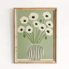 ポスター　インテリア　ポピー　白　3040　キャンバスアート　アートポスター