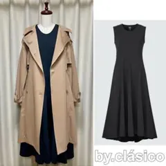 着痩せ　ユニクロxセオリーウルトラストレッチフレアロングワンピース