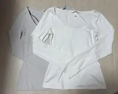 ＜暖かい素材＞H&M 薄いグレー ホワイト 長袖トップス XS シンプル 無