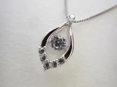美品 SILVER 925 ダンシング ラインストーン デザイン ネックレス　a