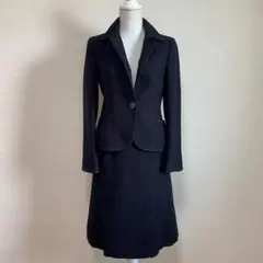 23区 ネイビー 濃紺 ラメ入りスーツ 38 日本製 美品 オンワード樫山 秋冬