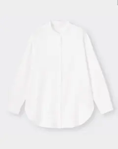 GU 231-330826 バンドカラーロングシャツ(長袖) 白シャツ