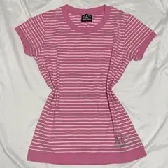 EA7 emporio Armani ピンク　ボーダー　tシャツ　グリッターのサムネイル