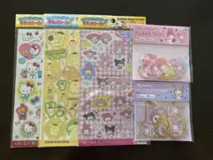 キャラクターシール5点セット（ハローキティ、ポムポムプリン、マイメロ、クロミ）