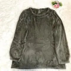 レディース トップス ニット セーター もこもこ グリーン L