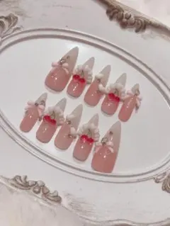 ♡現品♡ ネイルチップ┆水色ネイル　ワンホン　韓国　ちゅるん　量産型