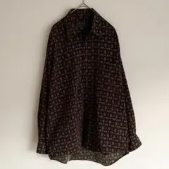 美品 ヴィンテージ 古着 ペイズリー柄 総柄 ゆるダボ ダークカラー 昭和レトロ