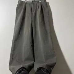 90s MERONA 2タック ワイド チノパン フェード カーキ W34 古着