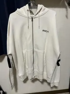 RVCA ホワイト ジップアップパーカー　スウェット　sサイズ　ルーカ