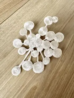 ga.la ガラ 刺繍ブローチ 生成り　キナリ日本製　made in Japan