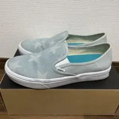 VANS 星柄デニムスリッポンライトブルー