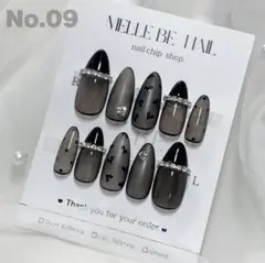 ネイルチップ オーダー シアーブラック フレンチガーリー 韓国 マット サブカル